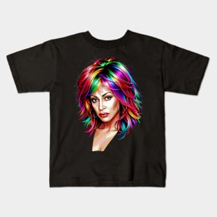 Tina Turner Pop Art Colorful Halftone Kids T-Shirt